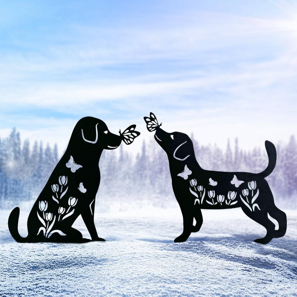 Dog Metal Decorative Garden Stakes Labrador Dog Gifts for Women/Men Animal Silho - Picture 8 of 8